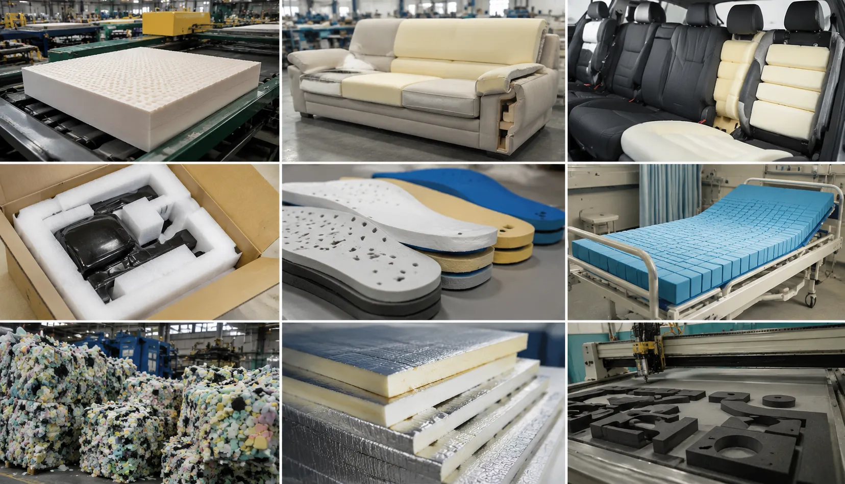 different foaming industries