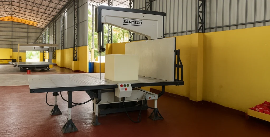 Vertical foam cutting machine