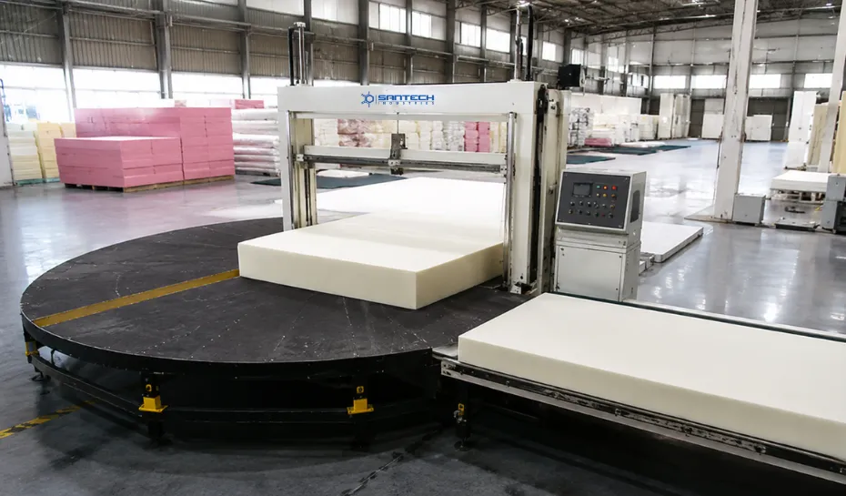 Santech foam cutting machine for accurate mattress foam cutting