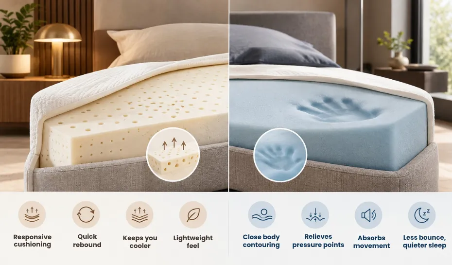 Latex vs. Memory Foam FOR SLEEPING